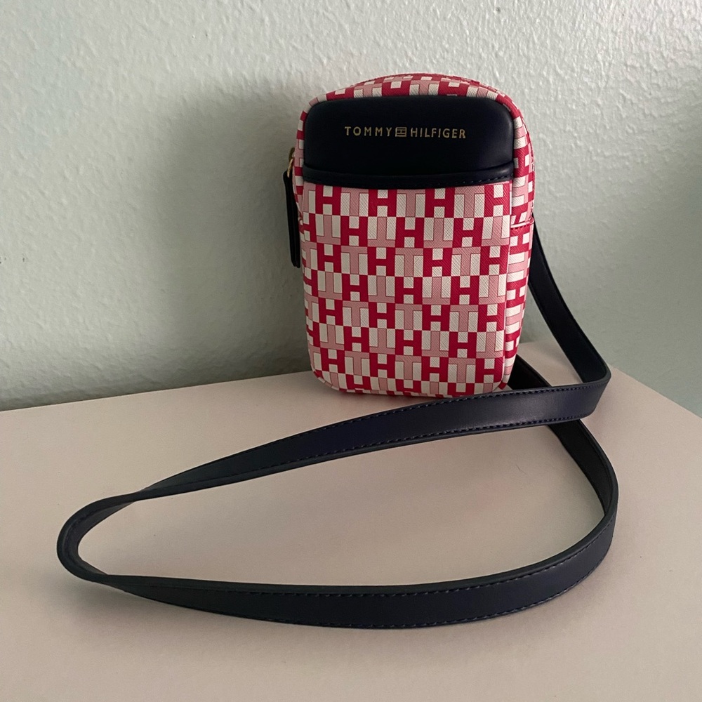 Tommy Hilfiger Red and White Crossbody Bag